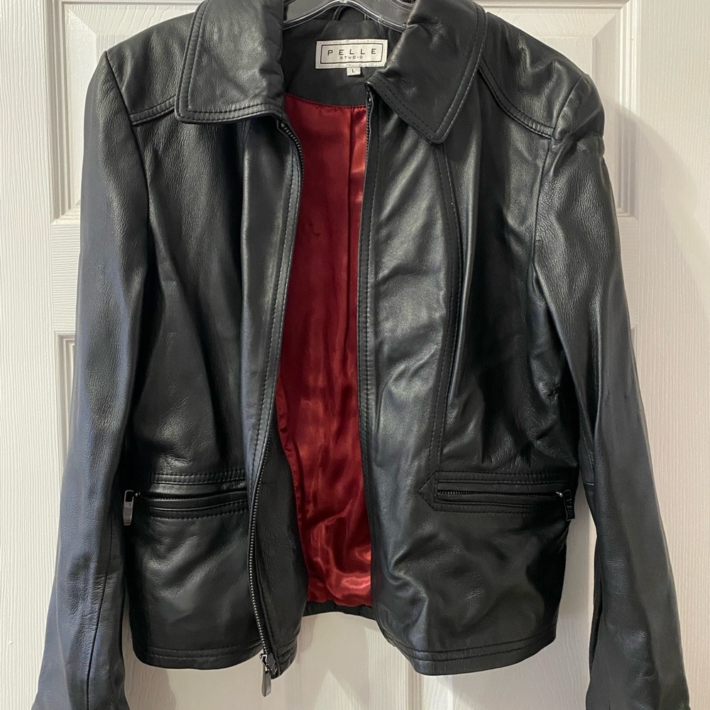 Genuine black leather jacket
